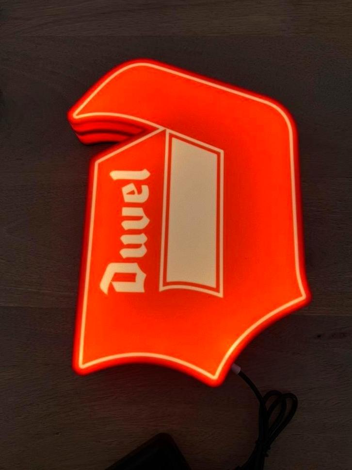 Duvel LED reclamelamp, Verzamelen, Biermerken, Nieuw, Reclamebord, Plaat of Schild, Duvel, Ophalen
