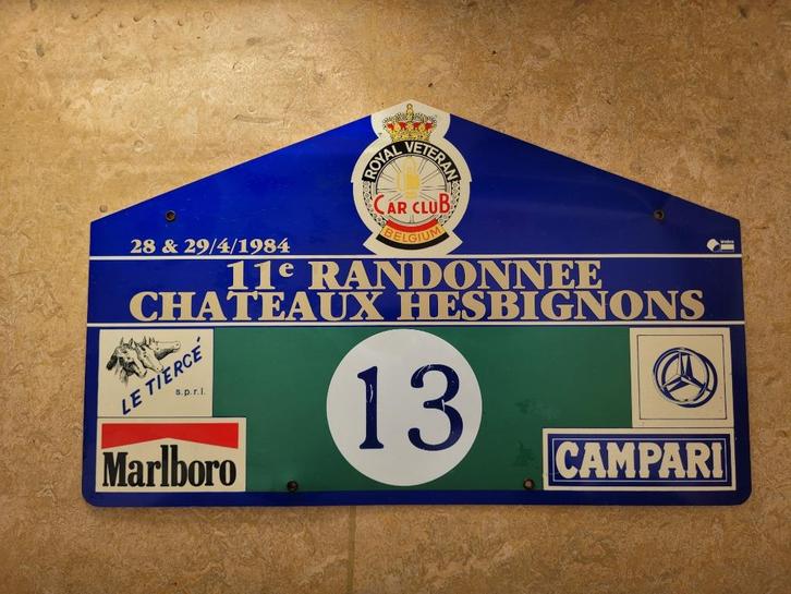 Oude plaquette van Royal Vetran Car Club België 1984, Verzamelen, Merken en Reclamevoorwerpen, Gebruikt, Reclamebord, Ophalen of Verzenden