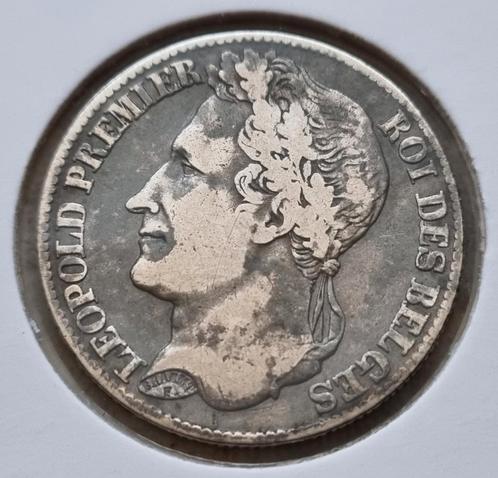 1 Franc 1835 (Gelauwerd) Leopold I / Zeldzaam !, Postzegels en Munten, Munten | België, Losse munt, Zilver, Zilver, Ophalen of Verzenden