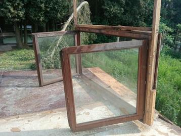 Châssis bois double vitrage, Double vitrage, 160 cm ou plus, Fenêtre de façade ou Vitre, Enlèvement