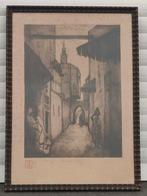 Gravure ruelle signe Jehan frison, Antiek en Kunst, Ophalen of Verzenden