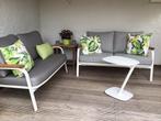 2 x 2-zit Oracle alu wit - arm in teak, Tuin en Terras, Tuinsets en Loungesets, Ophalen, Zo goed als nieuw