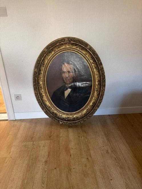 Schilderij rond (2 stuks - man + vrouw), Antiek en Kunst, Kunst | Schilderijen | Klassiek, Ophalen