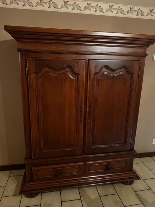 Massief houten kast - klassieke stijl met legplanken en lade, Huis en Inrichting, Kasten | Vitrinekasten, Zo goed als nieuw, Ophalen