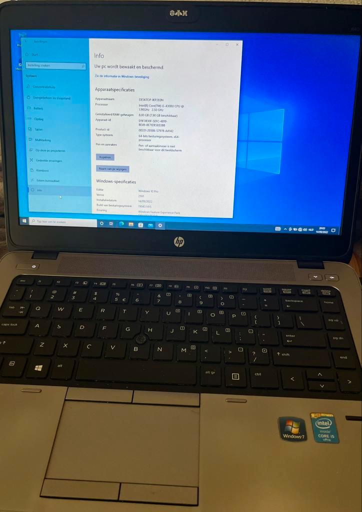 HP Elitebook 840 - Intel i5 - incl batterypack, Computers en Software, Windows Laptops, Gebruikt, 13 inch, HDD, Minder dan 2 Ghz