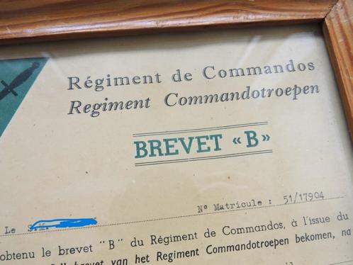 1952 ABBL REGIMENT COMMANDOS BREVET B, Collections, Objets militaires | Général, Gendarmerie, Enlèvement ou Envoi