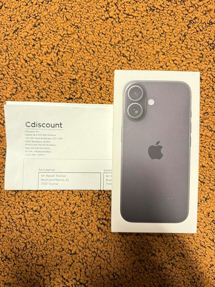✅ APPLE iphone 16 128go black !! New !! ✅, Télécoms, Téléphonie mobile | Apple iPhone, Neuf, 128 GB, Sans simlock, iPhone 16, Noir