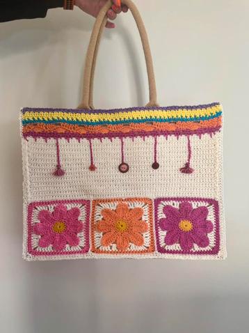 HANDGEMAAKT - kleurrijke tote-bag, Handtassen en Accessoires, Tassen | Damestassen, Ophalen, Nieuw, Overige kleuren, Shopper
