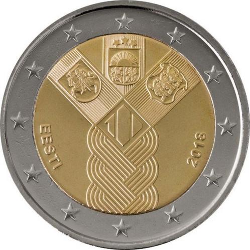 2 euros Estonie 2018 - 100 ans Pays Baltes (UNC), Timbres & Monnaies, Monnaies | Europe | Monnaies euro, Monnaie en vrac, 2 euros