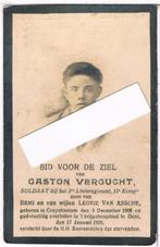 Soldaat. Vergucht Gaston. ° Cruyshautem 1908 † Gent 1929, Bidprentje, Ophalen of Verzenden