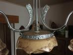 Vintage art deco beige gemarmerde opaline luster, Antiek en Kunst, Ophalen of Verzenden