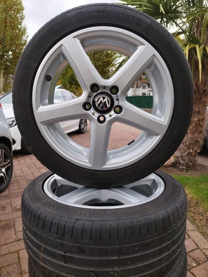 Zomerbanden 225/45/R17 Continental voor Volkswagen 5X112, Auto-onderdelen, Banden en Velgen, Velg(en), Zomerbanden, 17 inch, 225 mm