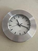 Analoge klok Quartz inox - Diameter 20,5cm, Huis en Inrichting, Ophalen, Gebruikt, Analoog, Wandklok