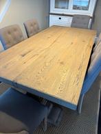 Hout massieve eettafel en 6 stoelen, Huis en Inrichting, Tafels | Eettafels, Ophalen, Gebruikt