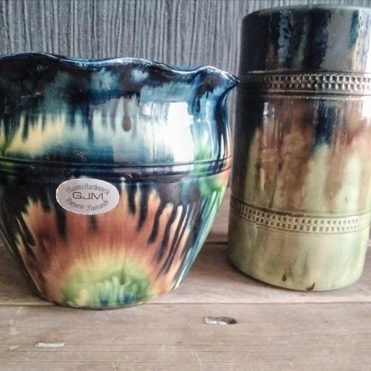 GJM vlaamse potterie. 2 stuks!, Antiek en Kunst, Antiek | Keramiek en Aardewerk, Verzenden