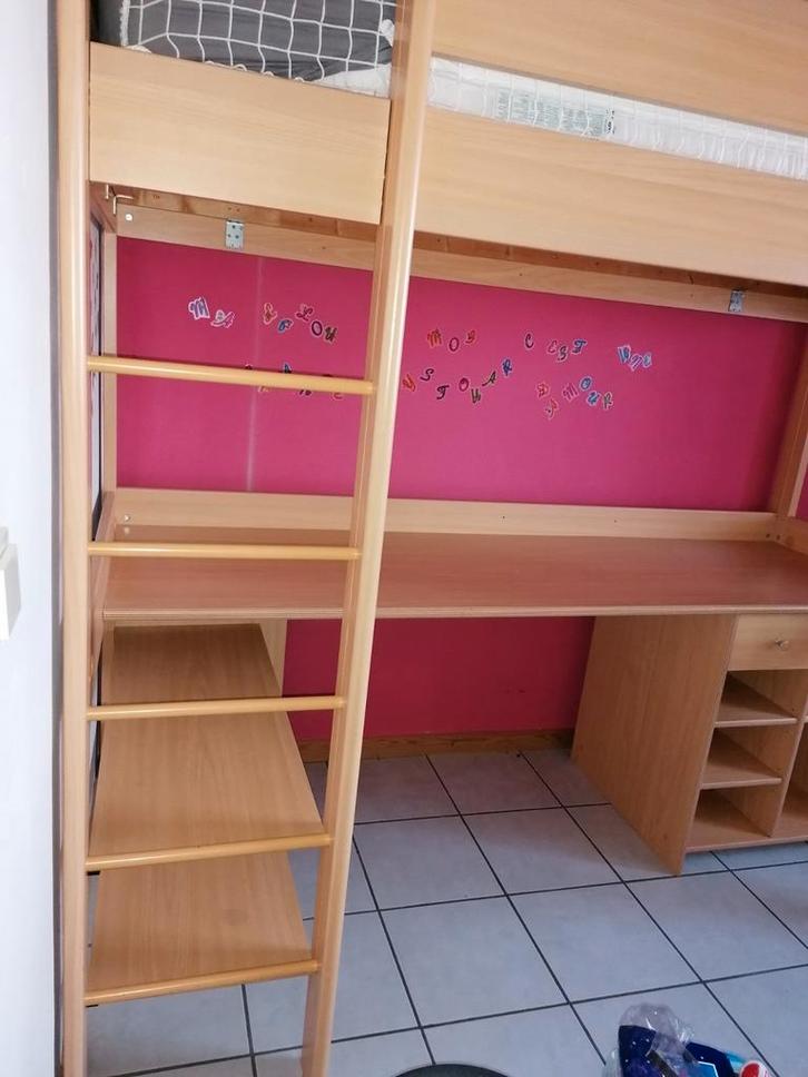 Mit mezzanine + desk, Huis en Inrichting, Slaapkamer | Stapelbedden en Hoogslapers, Nieuw, Hoogslaper, Ophalen