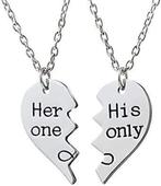 Her one his only liefde ketting hartje, Handtassen en Accessoires, Kindersieraden, Ophalen of Verzenden, Zo goed als nieuw, Ketting