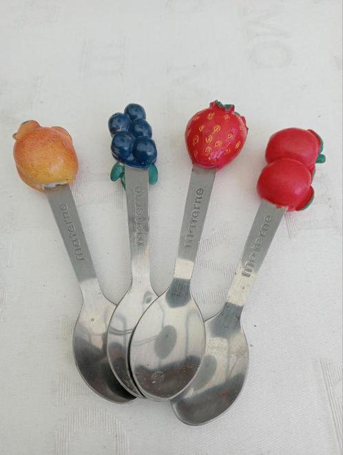 Set vintage lepeltjes van Materne (10 complète sets), Huis en Inrichting, Keuken | Bestek, Zo goed als nieuw, Bestekset, Inox of Chroom