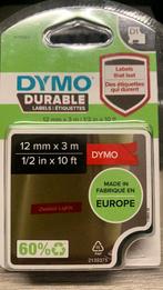 DYMO Durable - Blanc sur fond rouge - 12mm/3m, Informatique & Logiciels, Étiqueteuses, Enlèvement ou Envoi