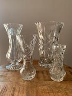 4 kristallen vazen., Antiek en Kunst, Antiek | Glaswerk en Kristal, Ophalen