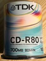 TDK cd r80 100 stuks nieuw van hoge kwaliteit, Nieuw, Cd, TDK, Op spindel