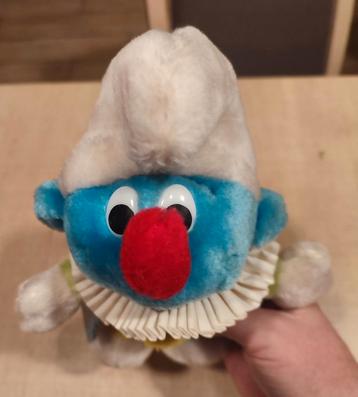 Vintage verzamelaar Smurf Clown knuffel uit 1983 beschikbaar voor biedingen