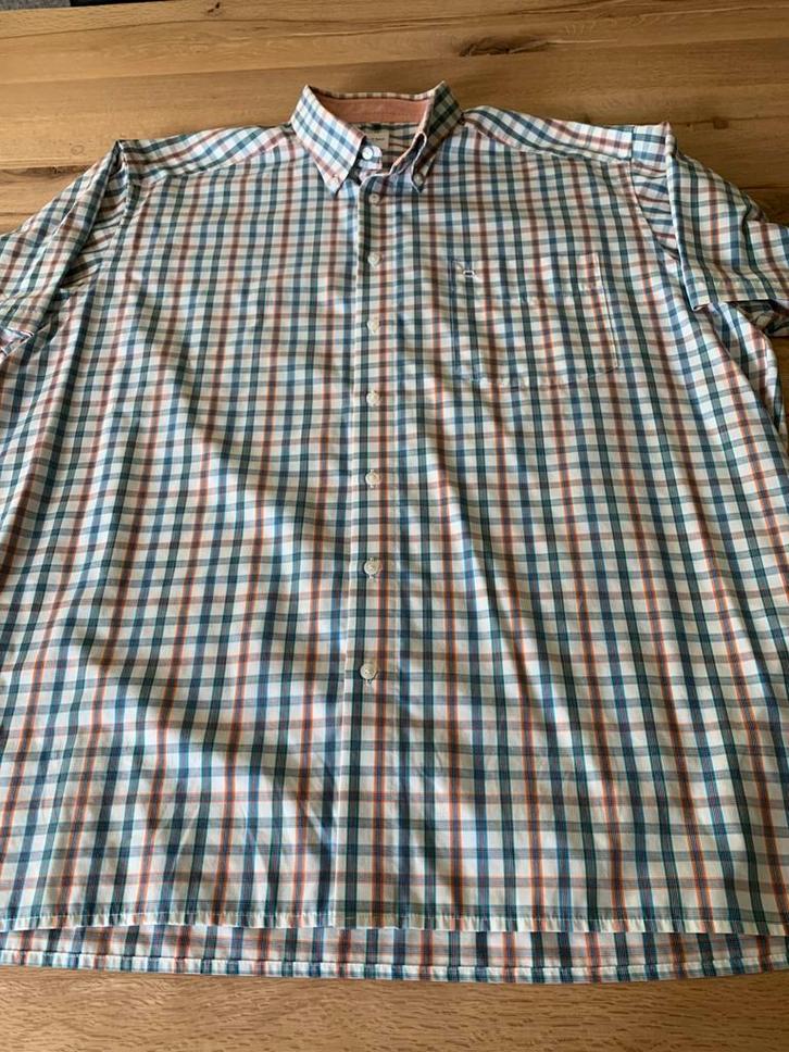 Hemd geruit korte mouw XXXL kolmaat 45, Kleding | Heren, Overhemden, Gedragen, Overige halswijdtes, Beige, Ophalen of Verzenden