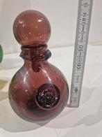 Biot geblazen bubbelglas , donker paars kleur met stop, Antiek en Kunst, Ophalen of Verzenden