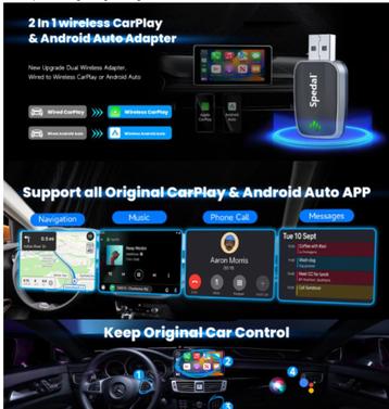 Carplay Wireless Adapter Android Auto 2in 1, Autos : Pièces & Accessoires, Enlèvement, Neuf