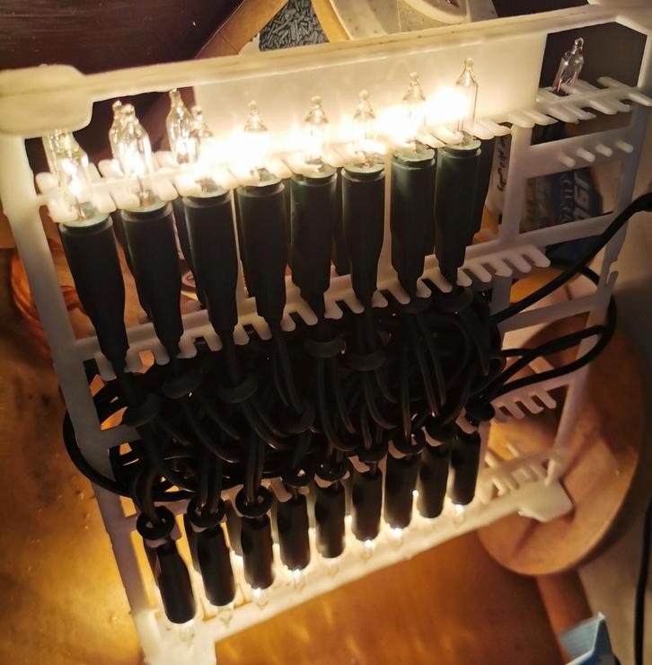 Vintage kerstverlichting met 20 lampjes + 1 reservelampje., Diversen, Kerst, Ophalen of Verzenden