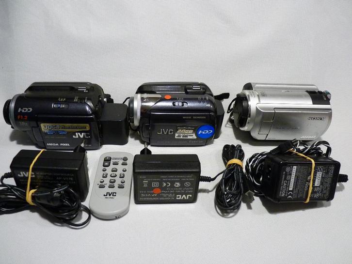 JVC GZ-MG50E(30), JVC GZ-MG47E(20), Sony DCR-SR30(30), Audio, Tv en Foto, Videocamera's Digitaal, Zo goed als nieuw, Camera, Harde schijf