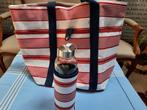 grand sac neuf (de plage) rouge/blanc avec bouteille assorti, Bijoux, Sacs & Beauté, 35 à 55 cm, 40 à 60 cm, Rouge, Enlèvement ou Envoi