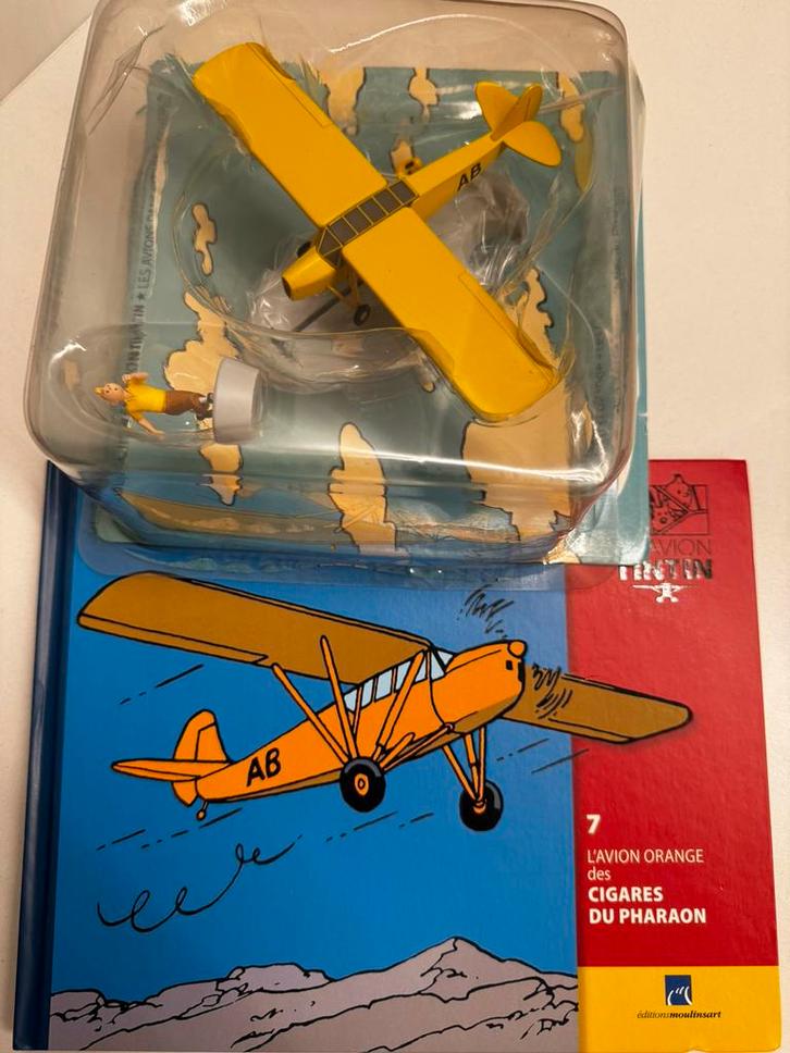 Kuifje vliegtuig 1:43 het oranje vliegtuig uit sigaren farao, Verzamelen, Stripfiguren, Nieuw, Kuifje, Ophalen of Verzenden