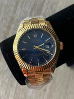 Goudkleurige horloge Blauw wijzerplaat, Handtassen en Accessoires, Horloges | Antiek, Overige merken, Polshorloge, Ophalen of Verzenden