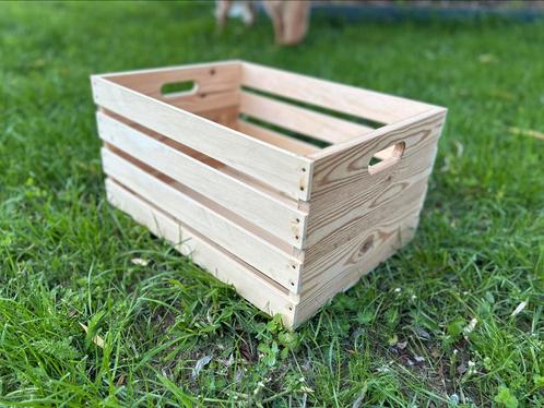 Houten krat met handvaten, Huis en Inrichting, Woonaccessoires | Kisten, Nieuw, Minder dan 50 cm, Minder dan 50 cm, Minder dan 50 cm