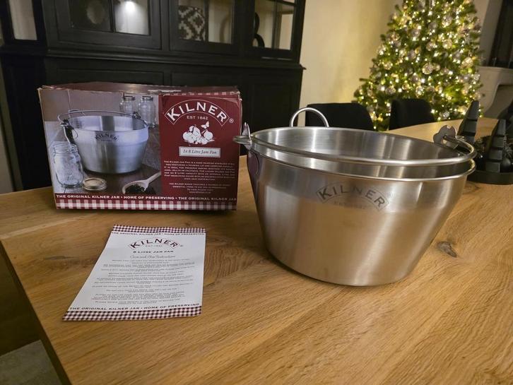 Confituurpan van 8 liter in Stainless steel van Kilner, Huis en Inrichting, Keuken | Potten en Pannen, Zo goed als nieuw, Kookpan of Snelkookpan