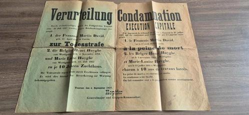 Avis condamnations, Belgique 1WW, Verzamelen, Militaria | Algemeen, Ophalen of Verzenden