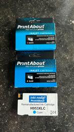 Magenta/yellow + gratis Cyan inkjet voor HP printer, Comme neuf, Enlèvement ou Envoi