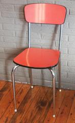 Rode Formica Keukenstoel uit Jaren 60, Huis en Inrichting, Stoelen, Ophalen, Gebruikt, Metaal, Vintage / Jaren 60