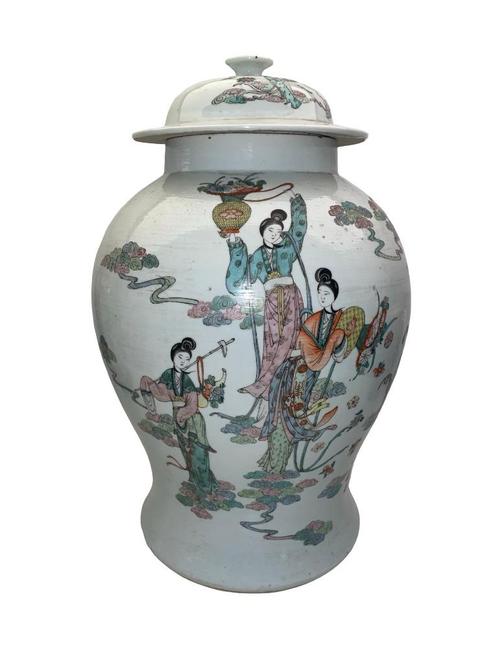Famille Rose vaas van Chinees porselein — Decoratie voor dam, Antiek en Kunst, Antiek | Porselein, Ophalen of Verzenden
