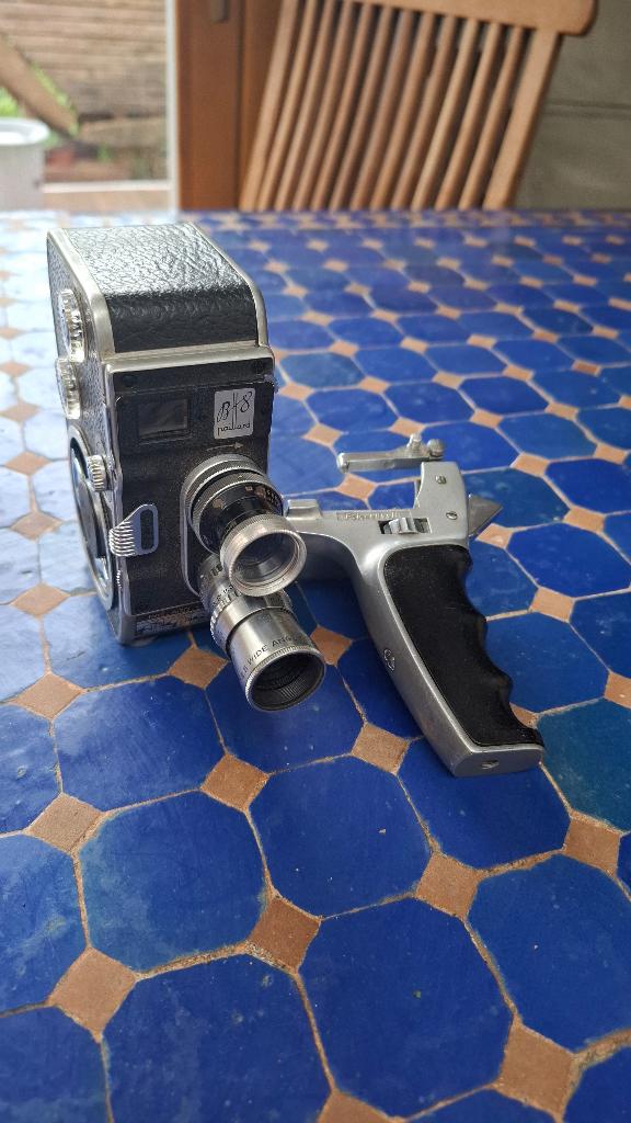 Bolex B8 + Elgeet 6,5 mm en Yvar 13 mm, Verzamelen, Foto-apparatuur en Filmapparatuur, Ophalen of Verzenden, 1940 tot 1960, Filmcamera