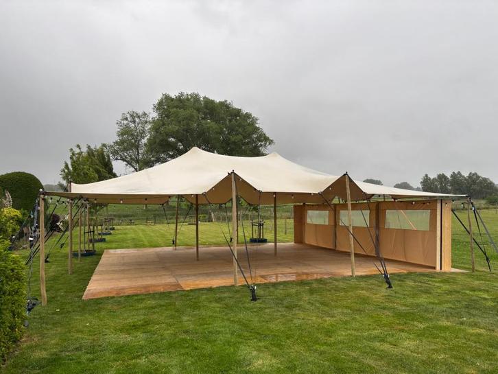 STRETCHTENT  TE  HUUR 10x10,5m, Hobby & Loisirs créatifs, Articles de fête | Location, Comme neuf, Enlèvement