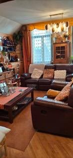 Salon cuir brun avec 4 rflax 5 places chzteau d ax, Maison & Meubles, Canapés | Coins salons complets, Enlèvement, Bois