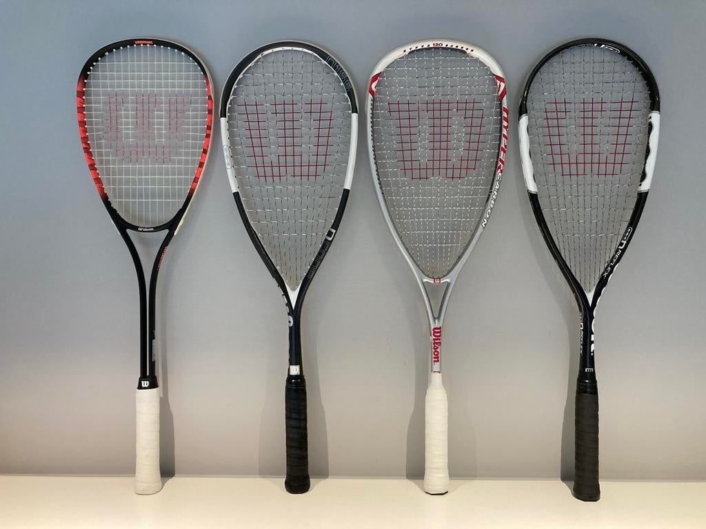 Vier squash racketten WILSON, Sports & Fitness, Squash, Enlèvement ou Envoi, Comme neuf