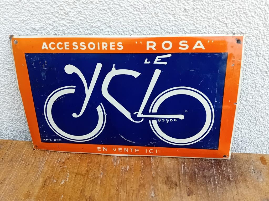 reclamebord voor fietsaccessoires ROSA, Verzamelen, Ophalen of Verzenden