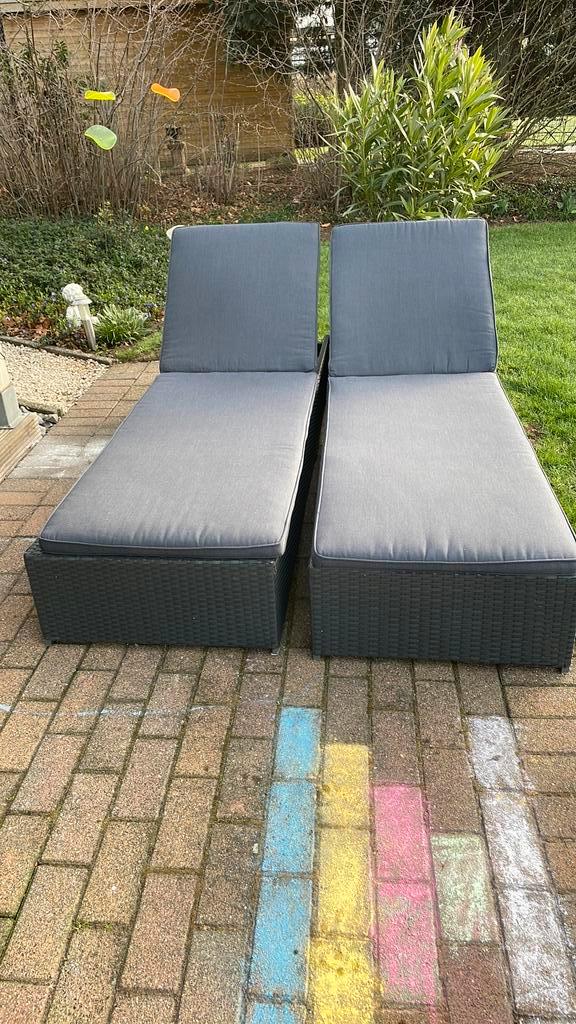 2 x ligbed, Tuin en Terras, Ligbedden, Gebruikt, Ophalen