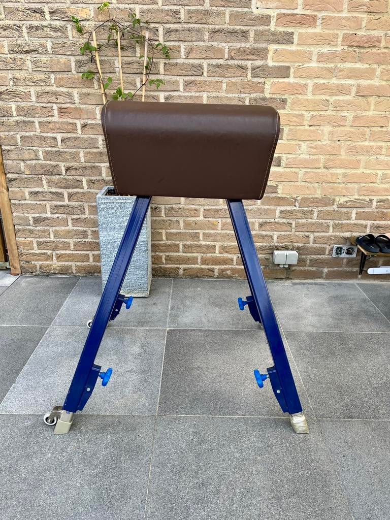 Turnbok / gymbok - verstelbaar en stevig, Sports & Fitness, Gymnastique, Enlèvement, Comme neuf, Bleu