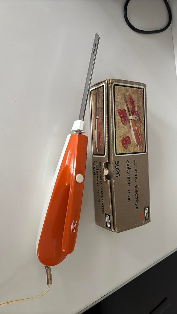 Vintage elektrisch mes, Ophalen, Zo goed als nieuw