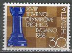Suisse 1968 - Yvert 809 - Tournoi olympique d'échecs (ST), Envoi, Affranchi