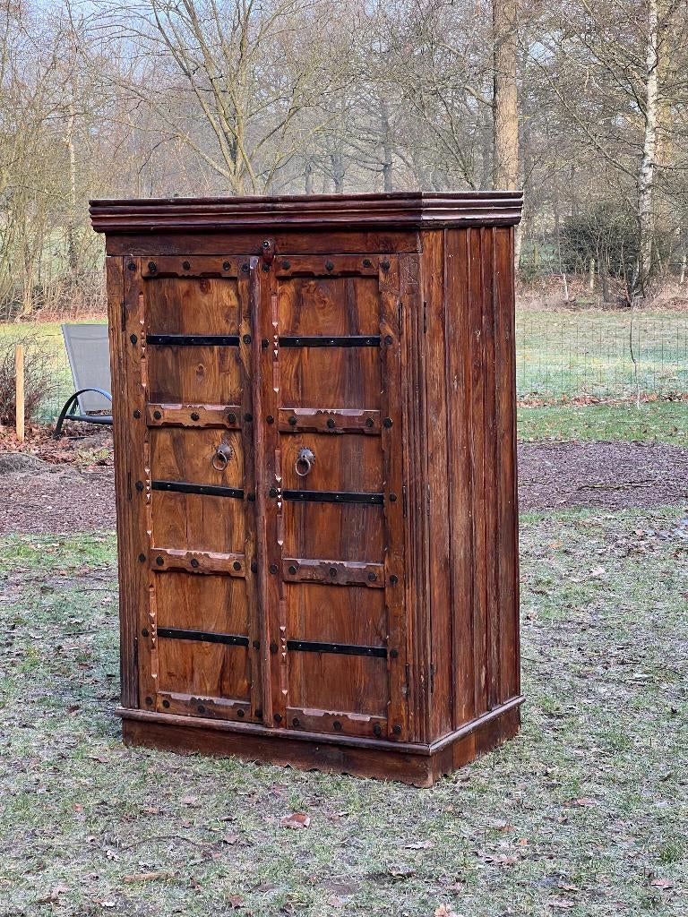 Authentieke Indiase houten kast 150 x 95 x 57, Ophalen, Indiaas, Teakhout, Zo goed als nieuw